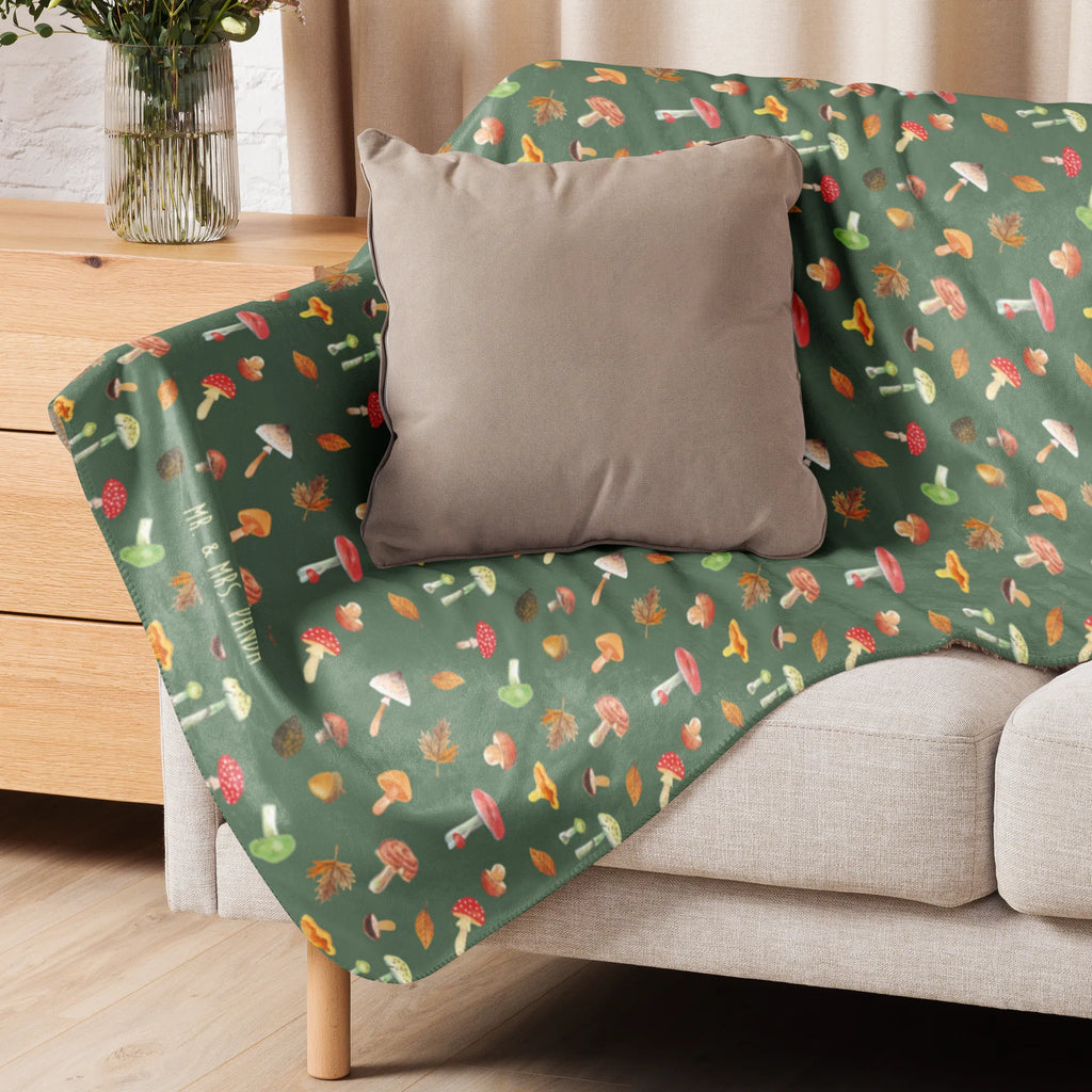 Sherpa Kuscheldecke Pilz Wald Muster Pilze, Wald, Pilz Muster, Laub Muster