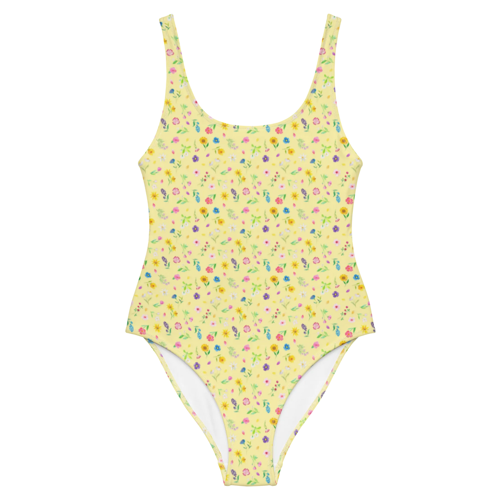 Strój kąpielowy Kolorowe łąka kwiatowa Swimsuit, Badeanzug, Rückenfreier Badeanzug, Luxus-Bademode, Bademode, Badebekleidung, Blumenwiese, Flower Power, Blumenmädchen, Wildblumen Muster, Blumen Muster