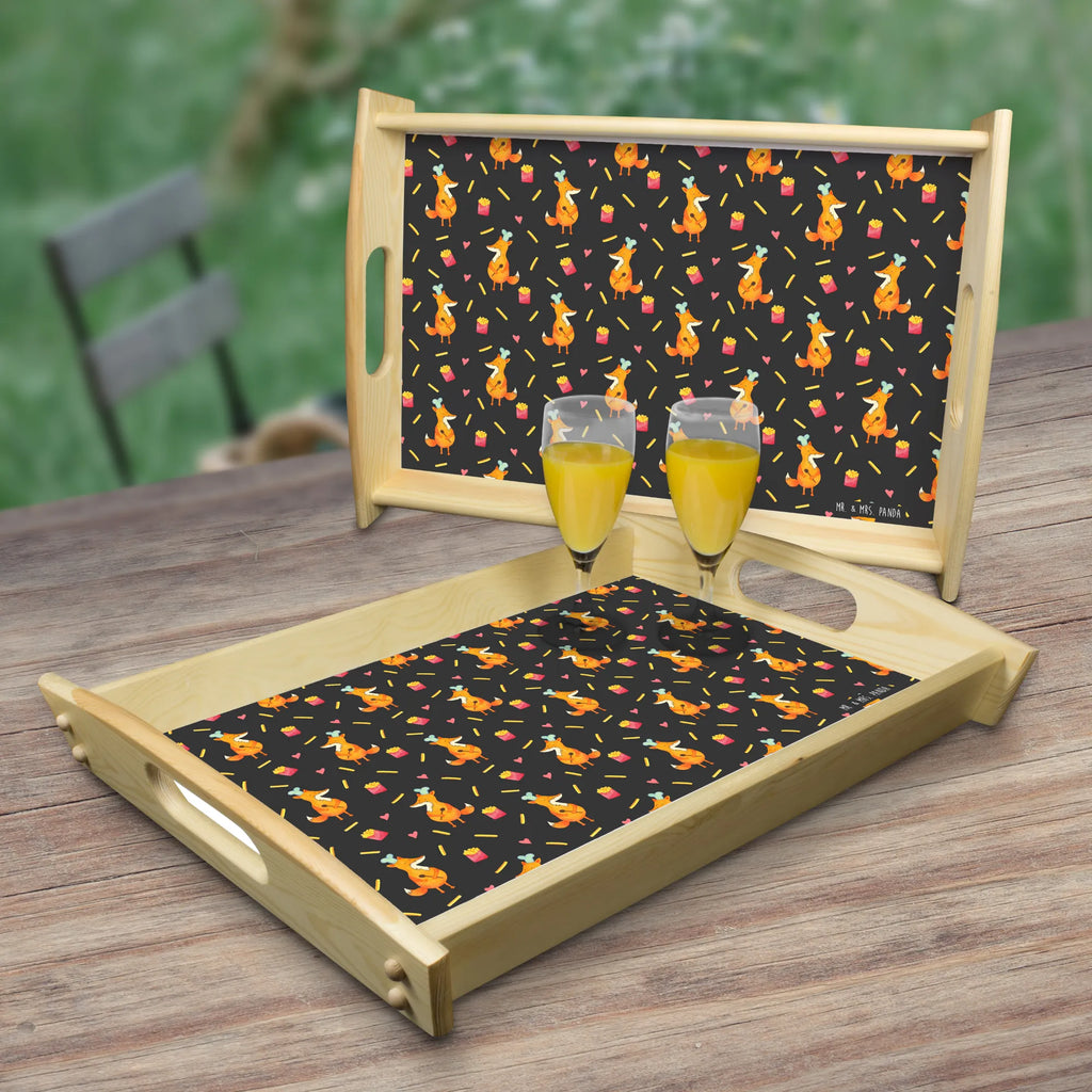 Serviertablett Fuchs Pommes Muster Serviertablett, Küchentablett, Tablett, Dekotablett, Holztablett, Frühstückstablett, Pommes, Fuchs Muster, Fuchs, Pommes Muster, Pomes Frites