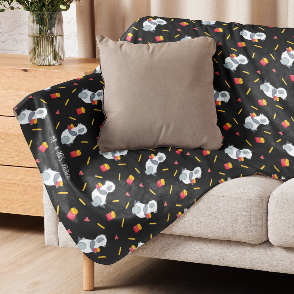 Sherpa cuddly blanket Panda Fries Pommes, Panda Muster, Panda, Pommes Muster