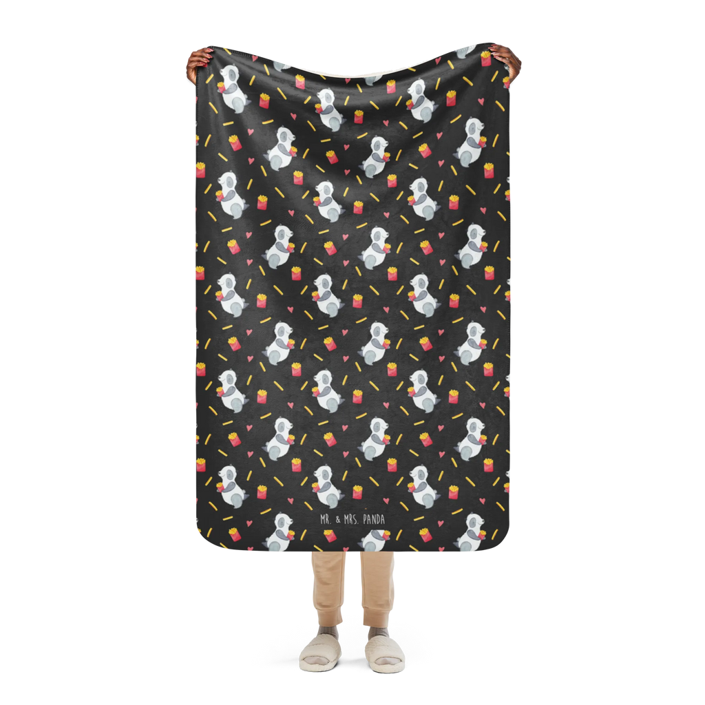 Sherpa cuddly blanket Panda Fries Pommes, Panda Muster, Panda, Pommes Muster