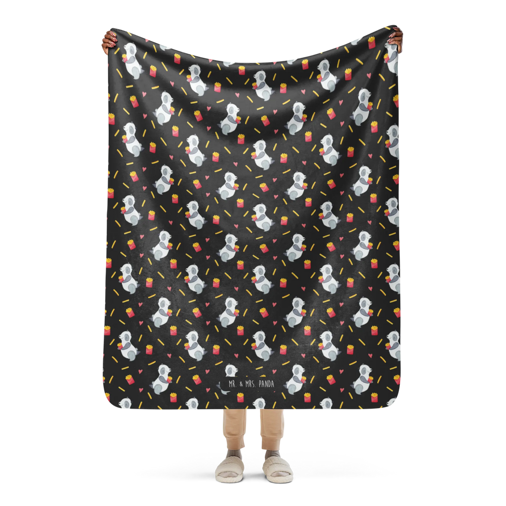 Sherpa cuddly blanket Panda Fries Pommes, Panda Muster, Panda, Pommes Muster