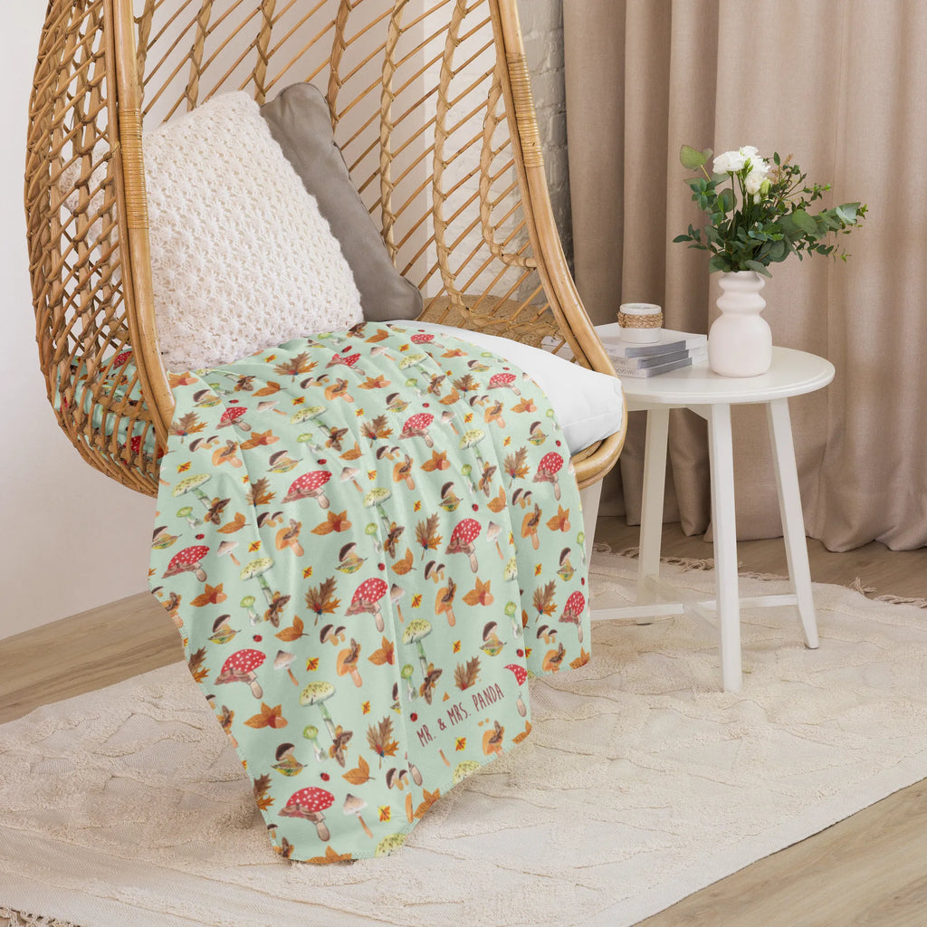 Sherpa cuddly blanket Autumn Mushrooms Pilz Muster, Herbstwald, Wald, Pilze, Schmetterlings Muster