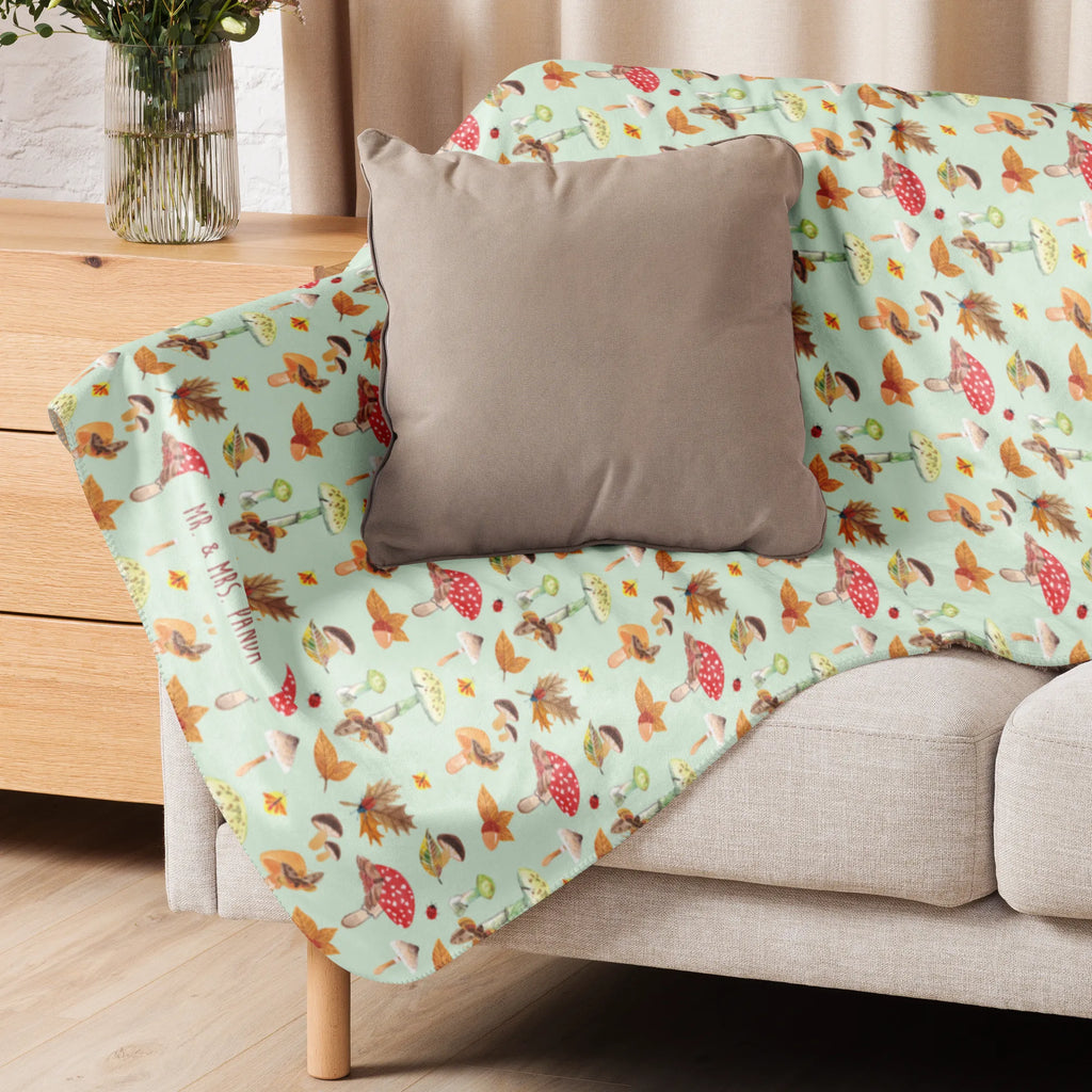 Sherpa cuddly blanket Autumn Mushrooms Pilz Muster, Herbstwald, Wald, Pilze, Schmetterlings Muster