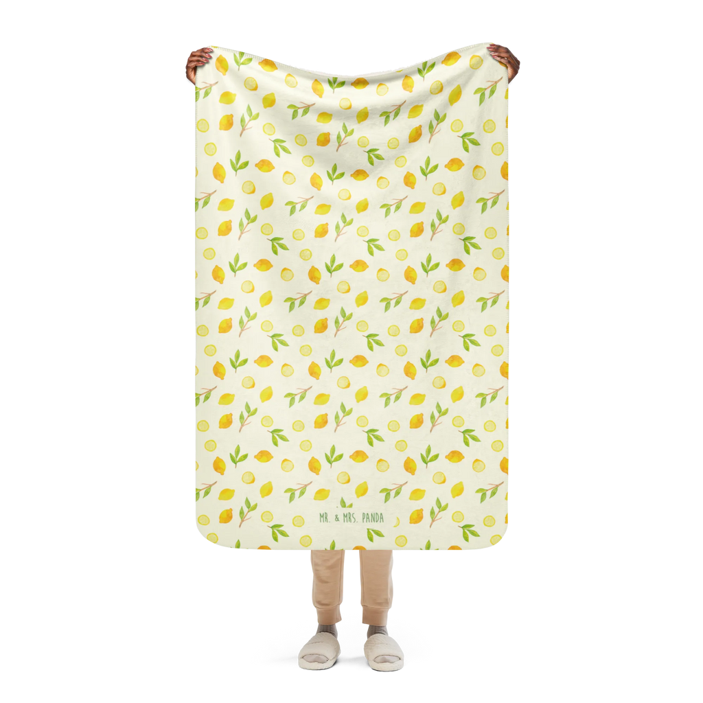 Sherpa cuddly blanket Freshness Lemons Zitrone, Zitronen Muster, Zitrusfrüchte Muster