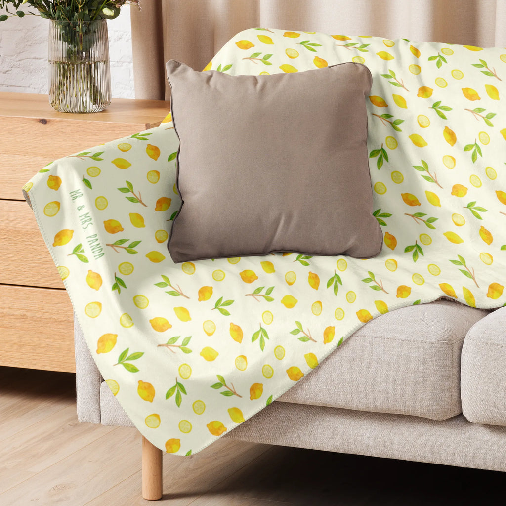 Sherpa cuddly blanket Freshness Lemons Zitrone, Zitronen Muster, Zitrusfrüchte Muster