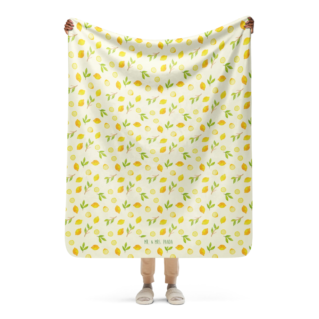 Sherpa cuddly blanket Freshness Lemons Zitrone, Zitronen Muster, Zitrusfrüchte Muster