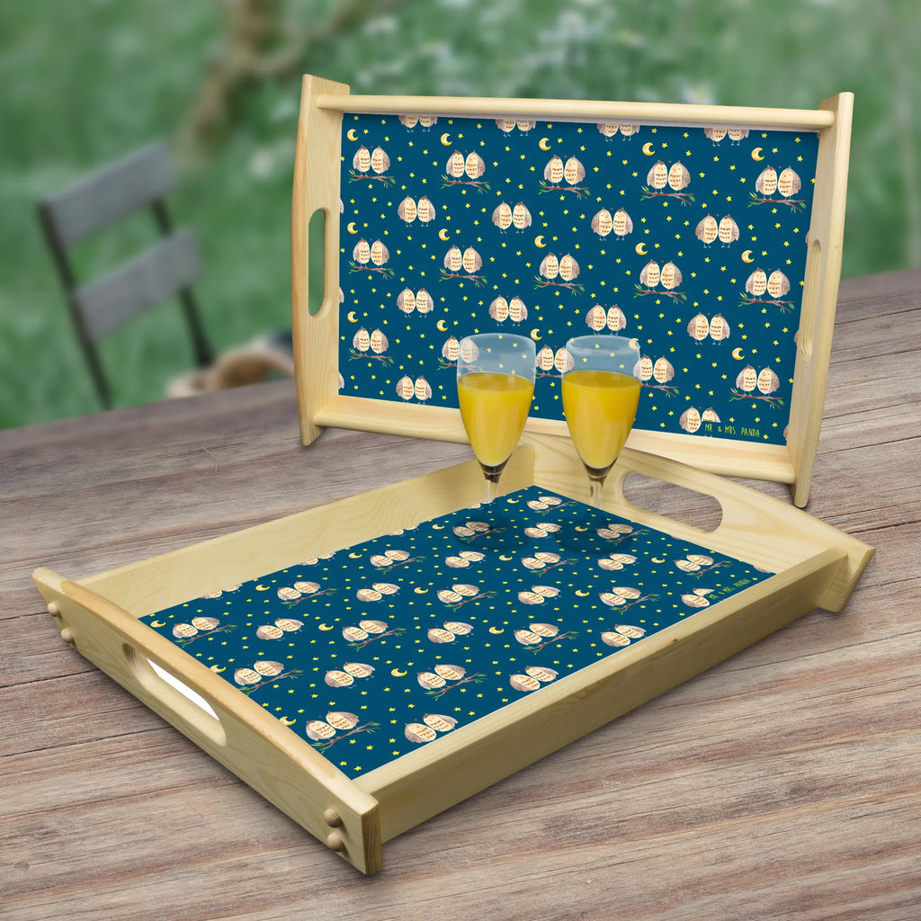 Serviertablett Eulen Liebe Muster Tablett, Holztablett, Serviertablett, Frühstückstablett, Dekotablett, Küchentablett, Eule, Owl, All you need is love, Eule Deko, Hochzeit Spruch, Wortspiel lustig, Liebe, Freund, Freundin Geschenk, Liebe Spruch