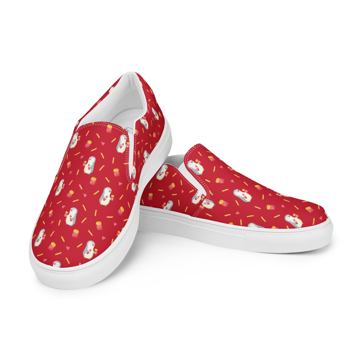 Women's Slipper penguin French fries Two, Proposal of marriage, Love gift, Loving, Together, gift for her, gift for him, Marriage, anniversary gift, Valentine's Day Gift for Women Love Gift Anniversary Wedding Anniversary Party Favor Gift for Girlfriend Gift for Partner Boyfriend Gift Token of Love for Men for Husband
