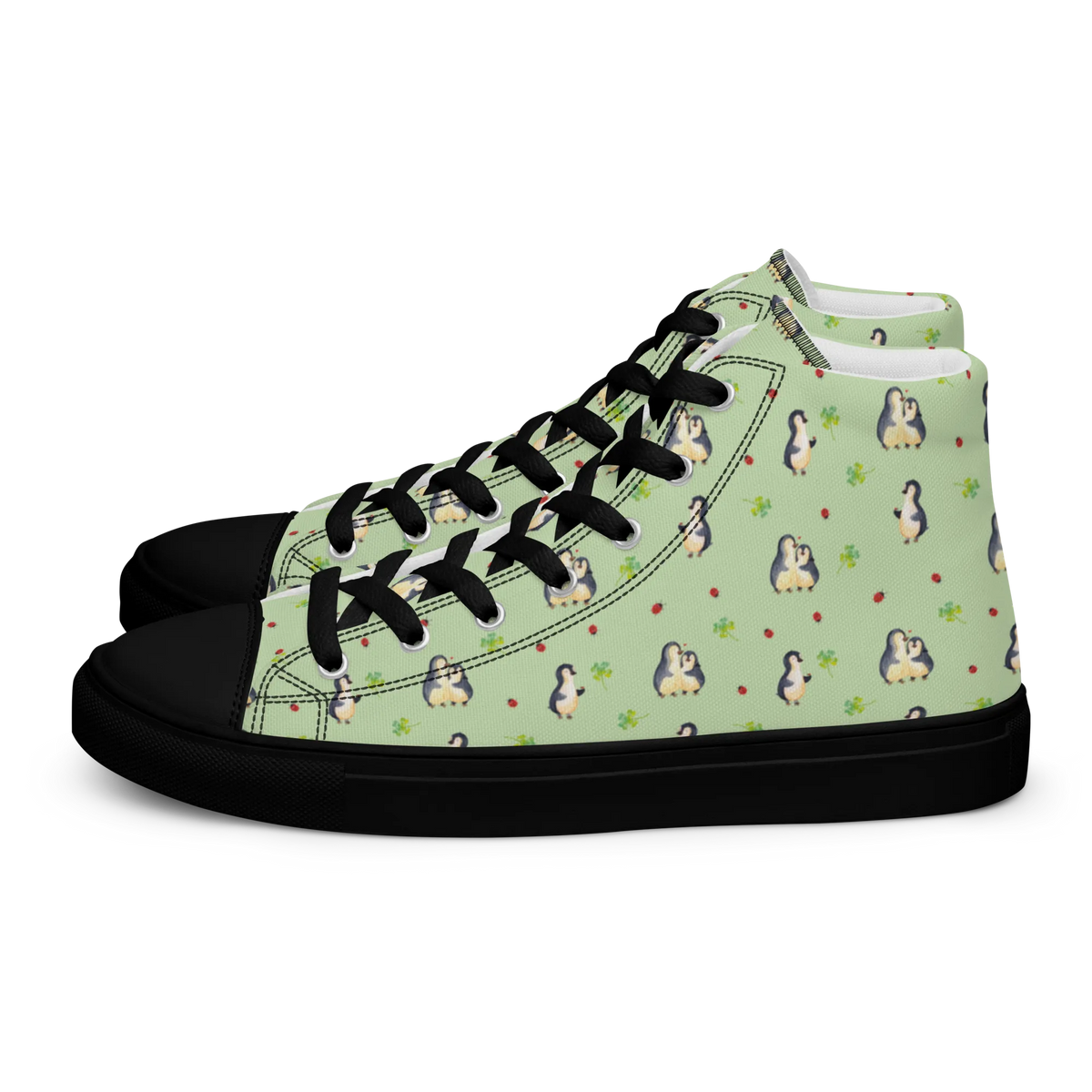 Women's Sneaker Black Edition Penguin ladybug North Pole, Penguins, wonder, joy of life, joy, ladybird, penguins