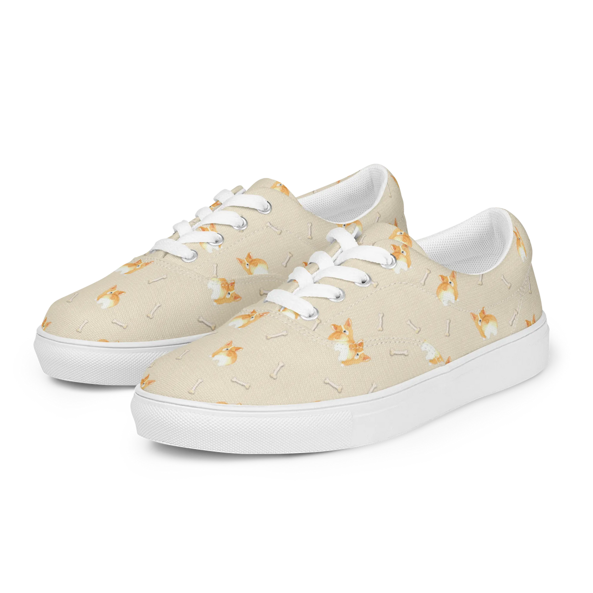 Damskie buty z tkaniny Corgi tyłek Pies, motyw psa, rasa psa, właściciel psa, miłośnik zwierząt, powiedzenia, zwierzę domowe