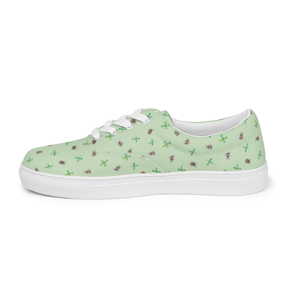 Women's Fabric Shoes bumblebees shamrock Tiermotive, Gute Laune, lustige Sprüche, Tiere, Spruch fröhlich, glücklich werden, glücklich sein, Biene, Spruch positiv, Spruch schön, Hummel, Biene Deko