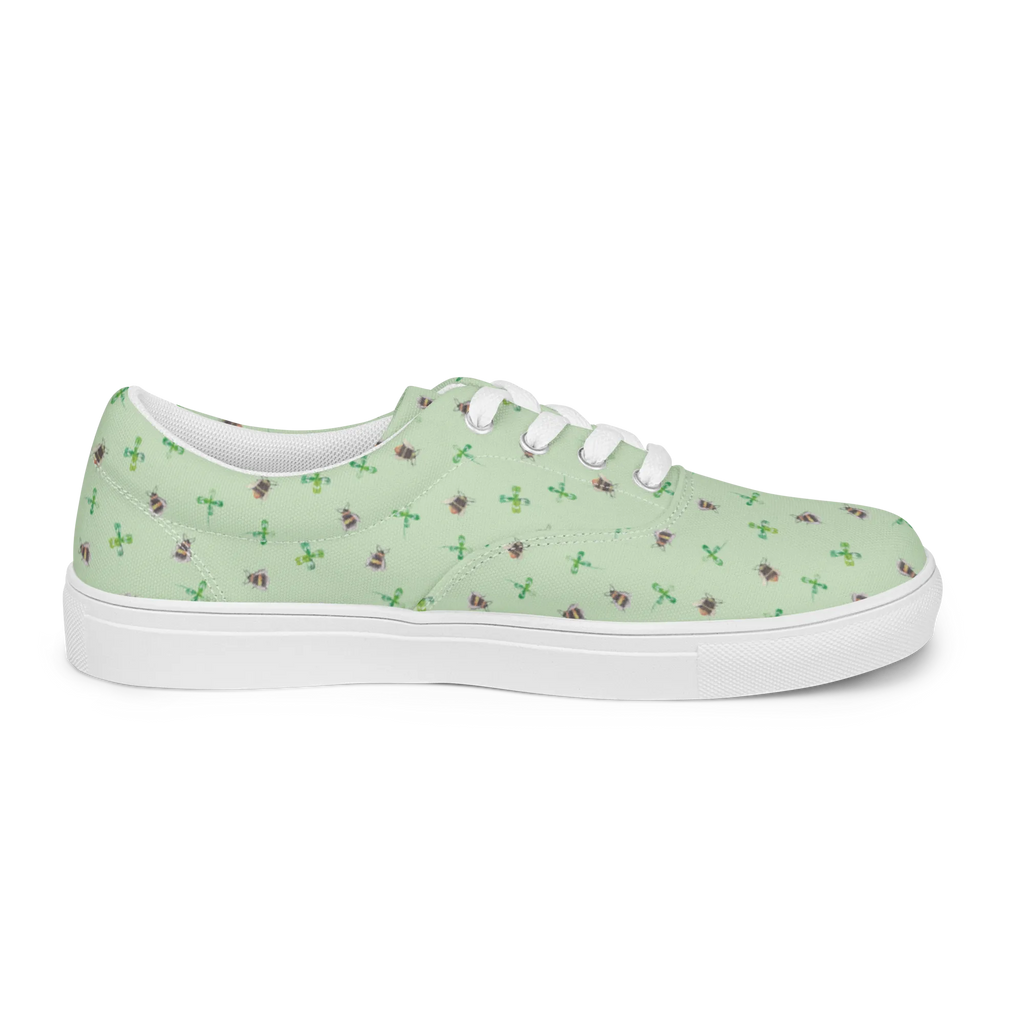 Women's Fabric Shoes bumblebees shamrock Tiermotive, Gute Laune, lustige Sprüche, Tiere, Spruch fröhlich, glücklich werden, glücklich sein, Biene, Spruch positiv, Spruch schön, Hummel, Biene Deko