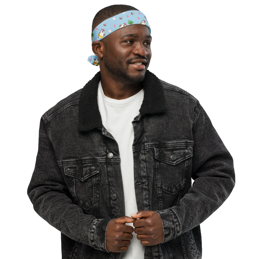 Bandana Pingwin z Kokosem Sportbandana, Halstuch, Multifunktionstuch, Sport Bandana, Kopftuch, Bandana, Bandana kaufen, Design Bandana, Bandana Tuch, Pinguin, Aloha, Hawaii, Pinguine, Urlaub, Kokosnuss