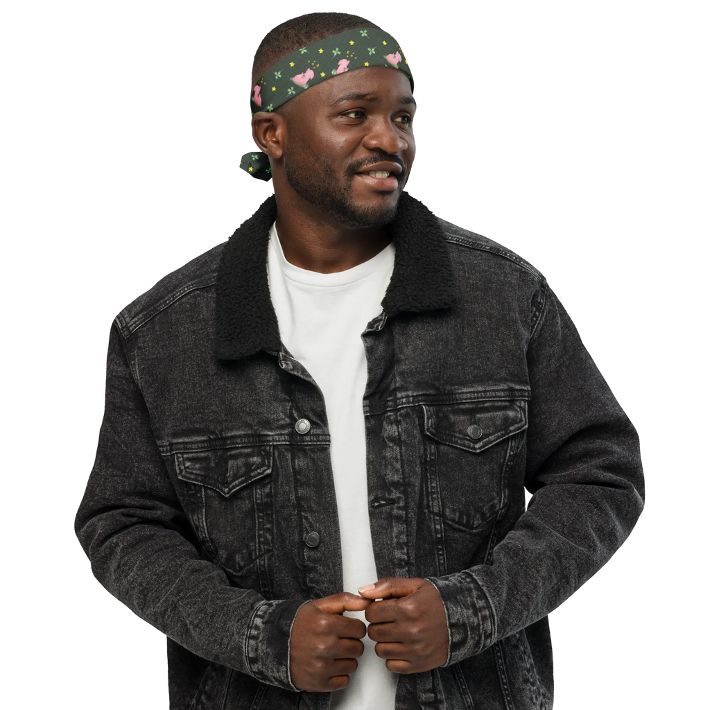 Bandana Schwein Glück Muster Sport Bandana, Multifunktionstuch, Kopftuch, Bandana, Bandana Tuch, Sportbandana, Halstuch, Design Bandana, Bandana kaufen, Tiermotive, Gute Laune, lustige Sprüche, Tiere, Motivation, Sterne, Schwein, Glücksschwein. Glück, Ziele, Träume, Schweinchen, Sernchen, Glücksbringer