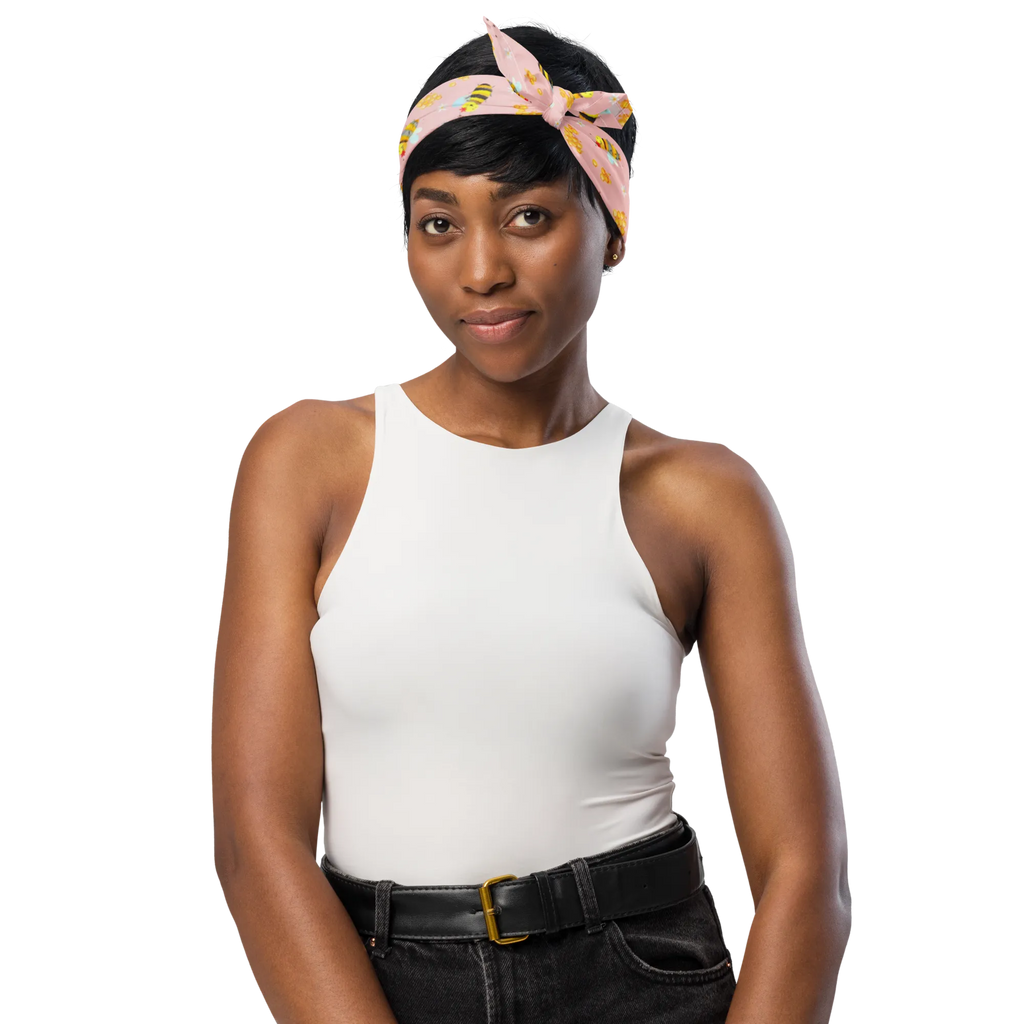 Bandana Biene Happy Muster Design Bandana, Bandana, Kopftuch, Multifunktionstuch, Bandana Tuch, Bandana kaufen, Sportbandana, Sport Bandana, Halstuch, Biene, Wespe, Hummel