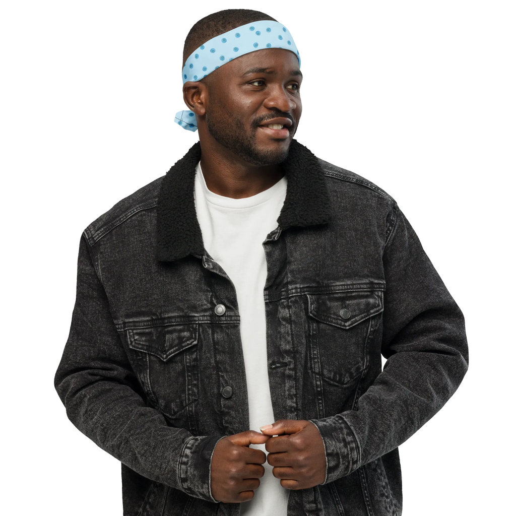 bandana Blue Blueberries Sport Bandana, Design Bandana, Bandana Tuch, Bandana, Bandana kaufen, Sportbandana, Multifunktionstuch, Halstuch, Kopftuch, Heidelbeeren Muster, Blueberries, Blaubeeren Muster