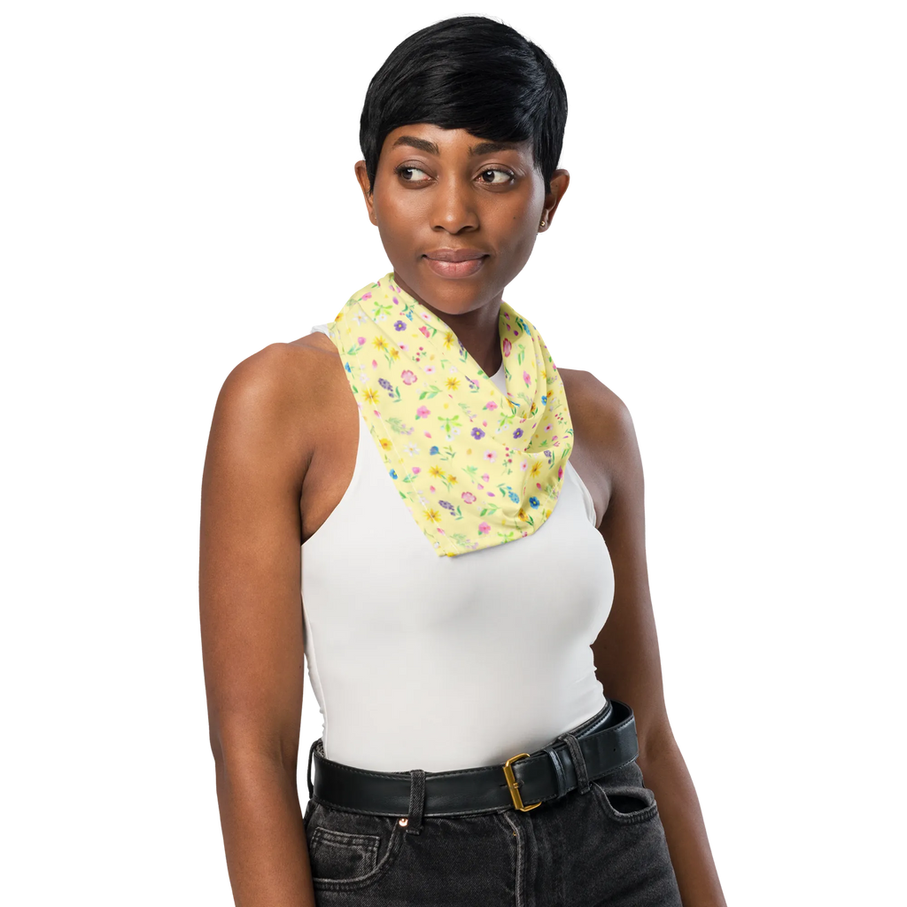 Bandana Bunte Blumenwiese Muster Design Bandana, Sportbandana, Bandana, Multifunktionstuch, Kopftuch, Halstuch, Bandana Tuch, Bandana kaufen, Sport Bandana, Wildblumen Muster, Blumen Muster, Blumenwiese, Flower Power, Blumenmädchen