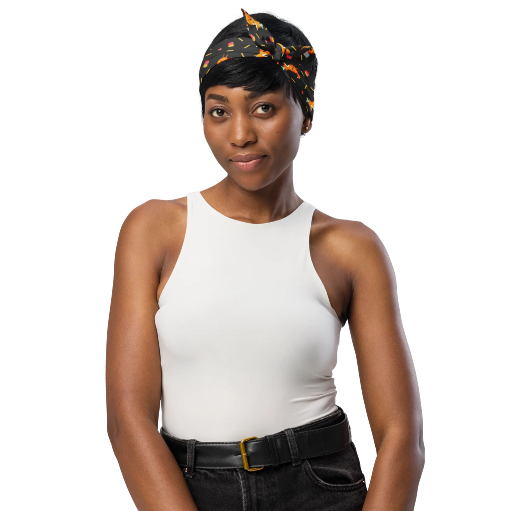 Bandana lis frytki Sport Bandana, Design Bandana, Kopftuch, Halstuch, Bandana kaufen, Bandana, Bandana Tuch, Sportbandana, Multifunktionstuch, Pommes Muster, Fuchs Muster, Pomes Frites, Fuchs, Pommes