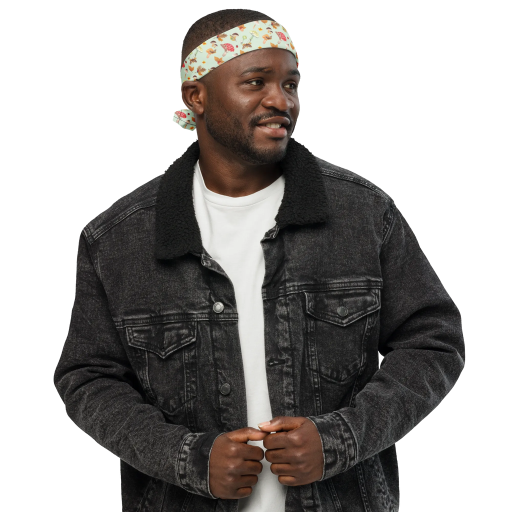 Bandana Jesień Grzyby Kopftuch, Multifunktionstuch, Halstuch, Sport Bandana, Bandana, Design Bandana, Sportbandana, Bandana Tuch, Bandana kaufen, Schmetterlings Muster, Pilz Muster, Herbstwald, Wald, Pilze