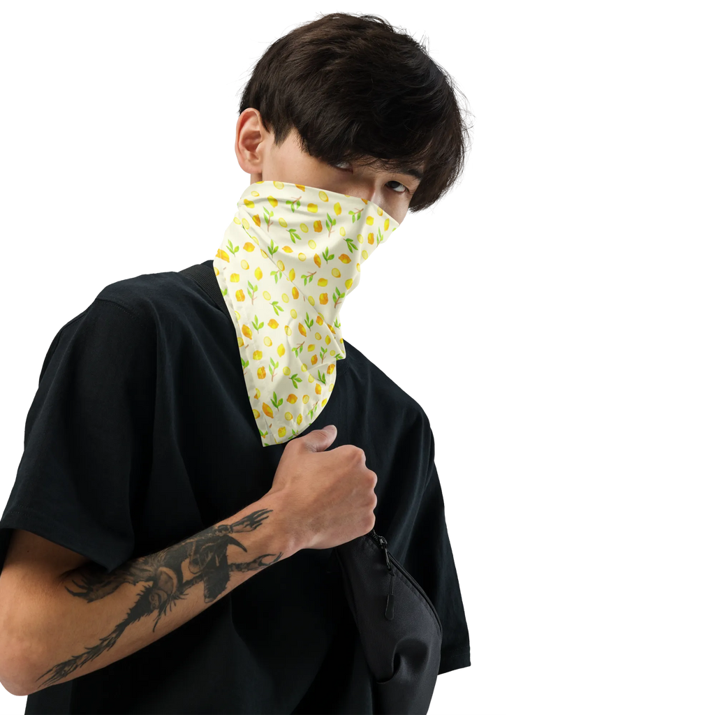 Bandana Frische Zitronen Muster Bandana Tuch, Multifunktionstuch, Bandana, Design Bandana, Sportbandana, Sport Bandana, Bandana kaufen, Kopftuch, Halstuch, Zitrone, Zitronen Muster, Zitrusfrüchte Muster