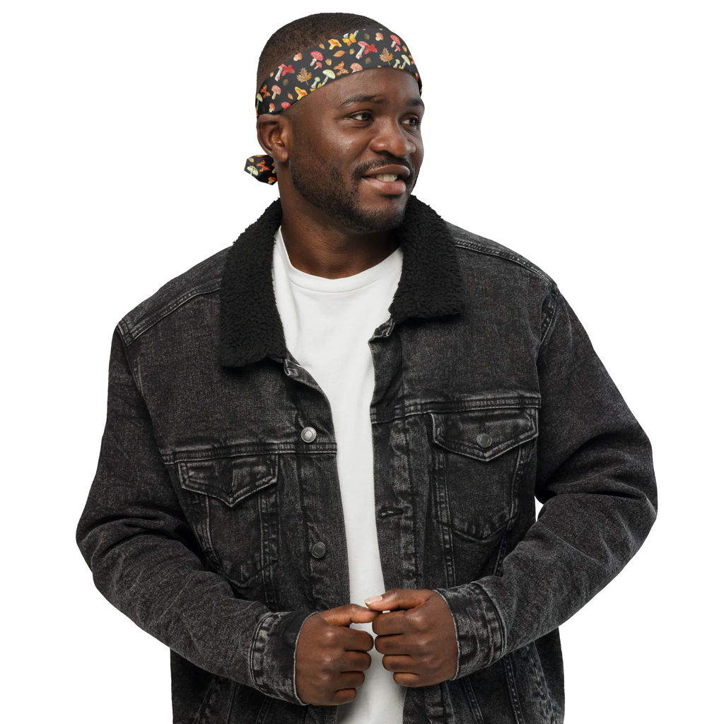 Bandana Grzyby motyle Design Bandana, Bandana, Halstuch, Bandana Tuch, Kopftuch, Sportbandana, Bandana kaufen, Sport Bandana, Multifunktionstuch, Pilz Muster, Schmetterlinge, Pilze, Nachtfalter, Schmetterling Muster