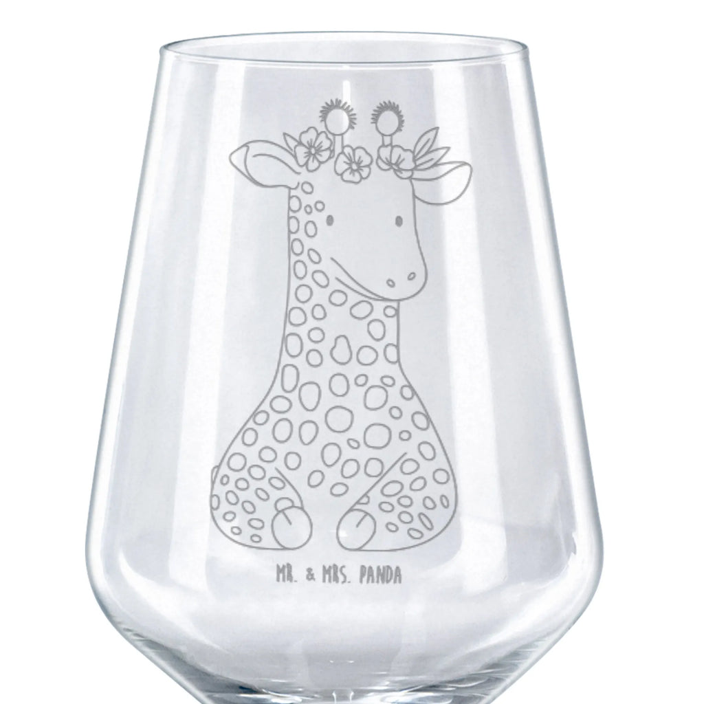 Kieliszek do czerwonego wina żyrafa Wieniec kwiatów Afryka, dzikie zwierzęta