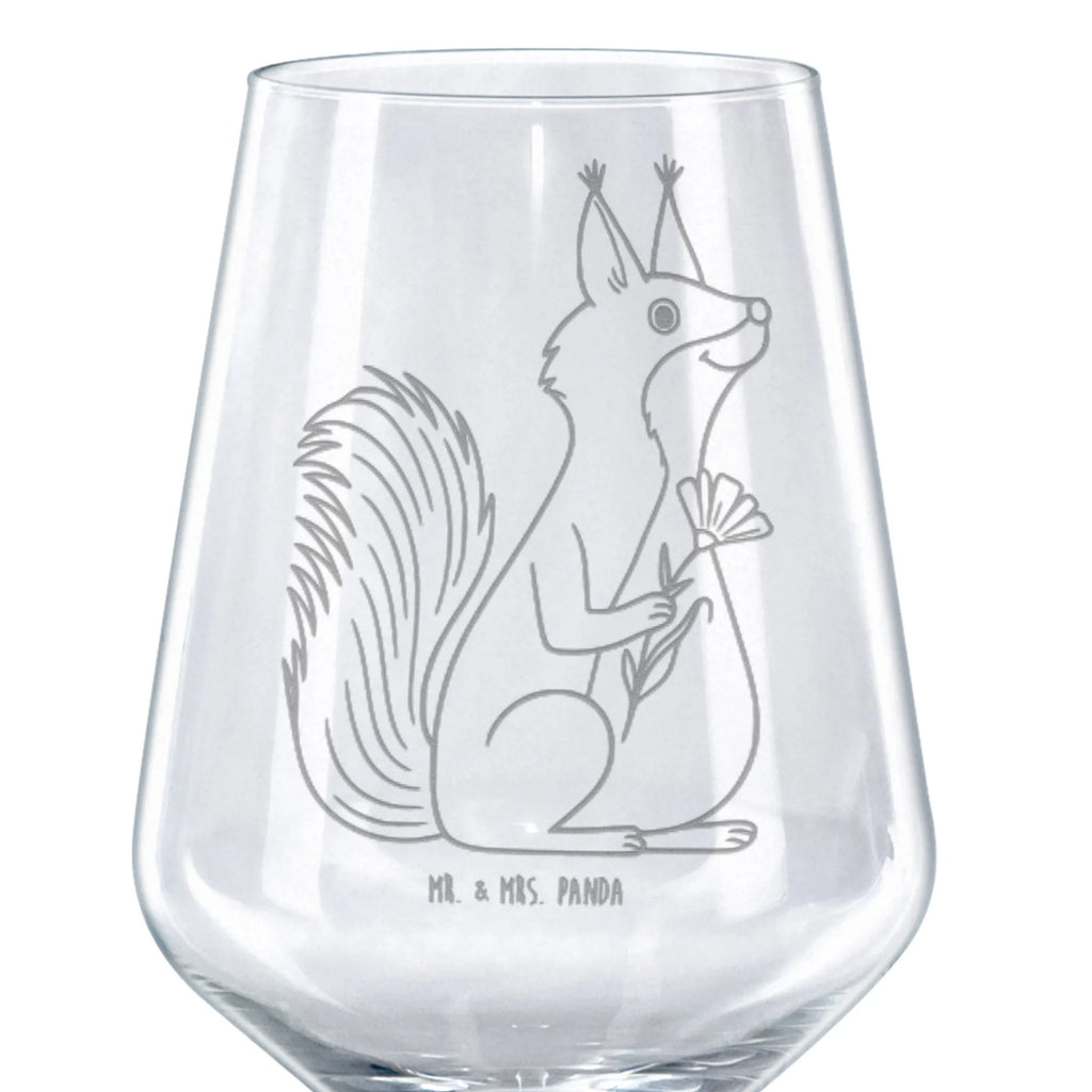 Kieliszek do czerwonego wina wiewiórka kwiat Motywy zwierzęce, dobra energia, zabawne powiedzonka, zwierzęta