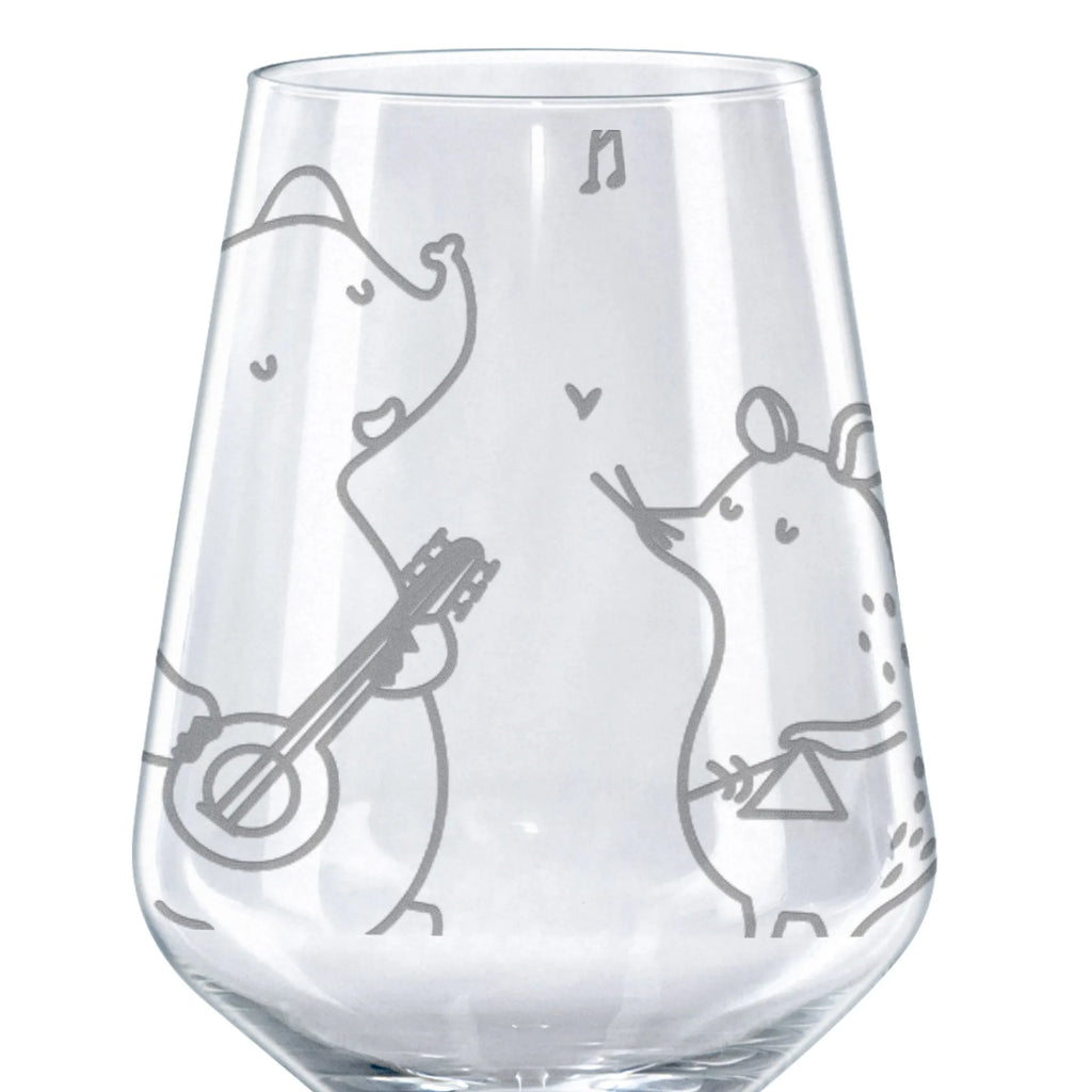 Red Wine Glass Big tape small animals, cute, funny, cute animal motives, hand drawn, small world, funny sayings, good mood, happy, gifts, gift ideas, special gifts, animal lover, card, musicians, elephant, dolphin, dog, penguin, guitar, triangle, mouse, band, music