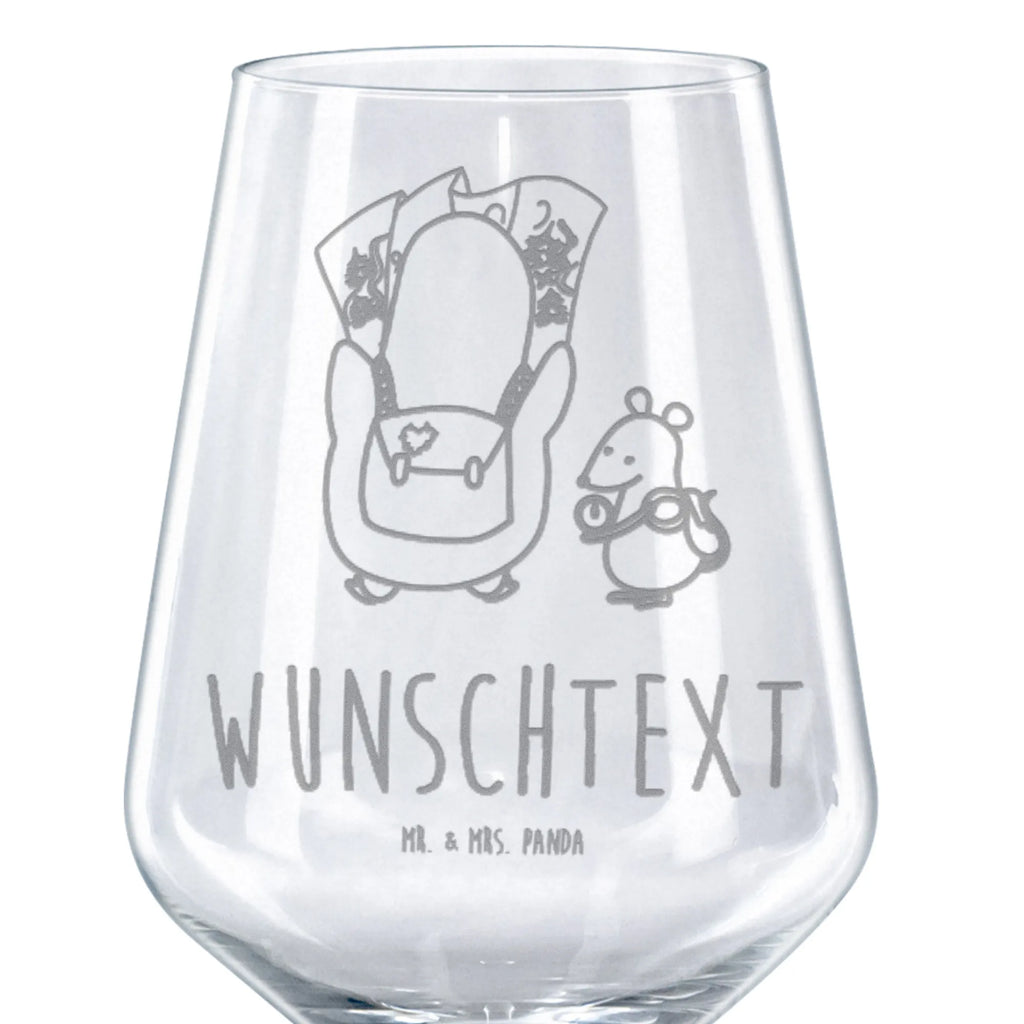 Personalized Red Wine Glass Penguin & Mouse Hiker Penguin, North Pole, Winter, Penguins, penguin, adventure, excursion, penguins, adventurer, road trip, wanderlust, hiking