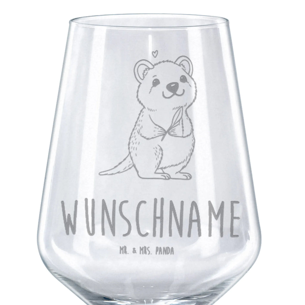 Personalized Red Wine Glass Quokka Happy small animals, cute, funny, cute animal motives, hand drawn, small world, funny sayings, good mood, happy, gifts, gift ideas, special gifts, animal lover, card