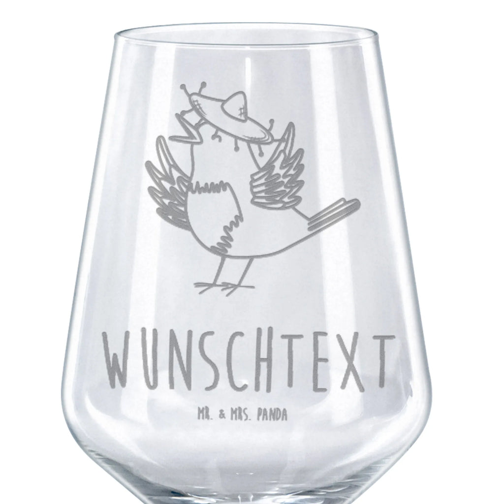 Personalizowany kieliszek do czerwonego wina kruk Sombrero Motywy zwierzęce, dobra energia, zabawne powiedzonka, zwierzęta