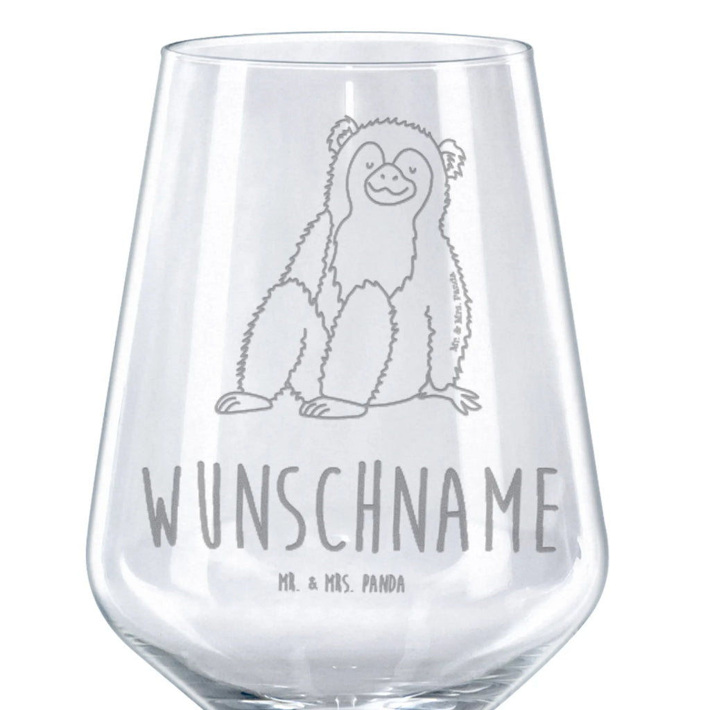 Personalized Red Wine Glass Monkey Africa, self-love, monkey, selfcare, self-confidence, motivation, respect, self-esteem, love, monkeys