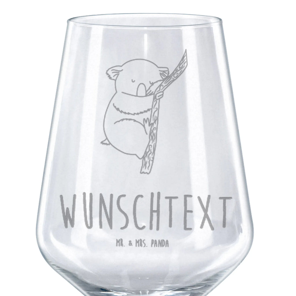 Personalized Red Wine Glass koala small animals, cute, funny, cute animal motives, hand drawn, small world, funny sayings, good mood, happy, gifts, gift ideas, special gifts, animal lover, card, Koala, dream, sleeping, dreamland, bear, bedroom, koala bear