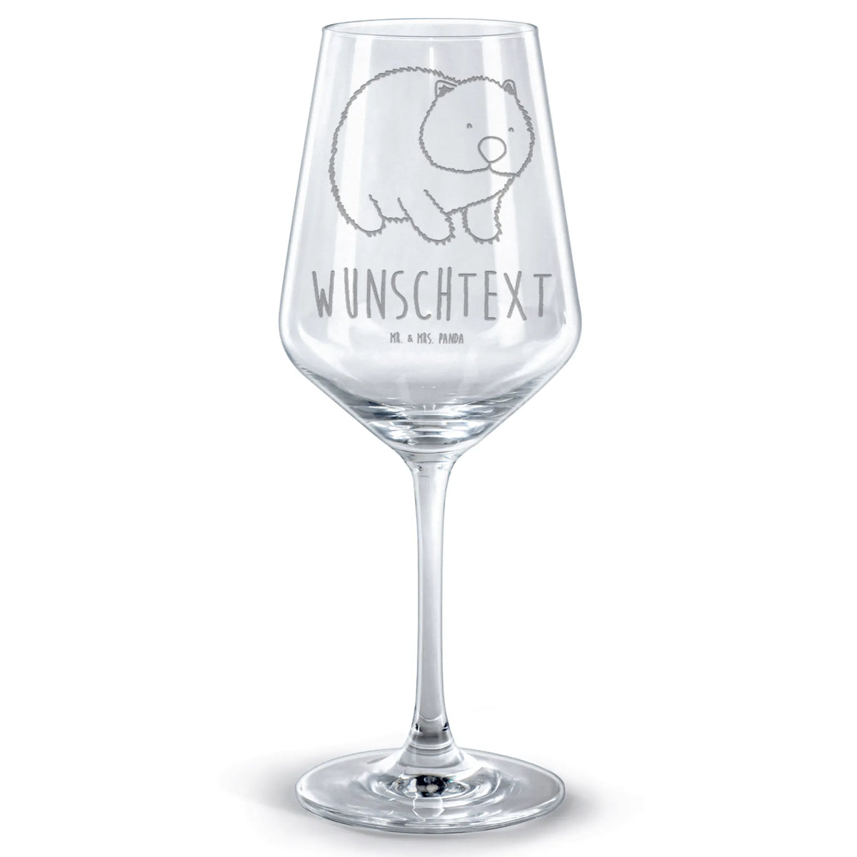 Personalized Red Wine Glass Wombat small animals, cute, funny, cute animal motives, hand drawn, small world, funny sayings, good mood, happy, gifts, gift ideas, special gifts, animal lover, card, Wombat, saying, motivation, Australia, life is beautiful