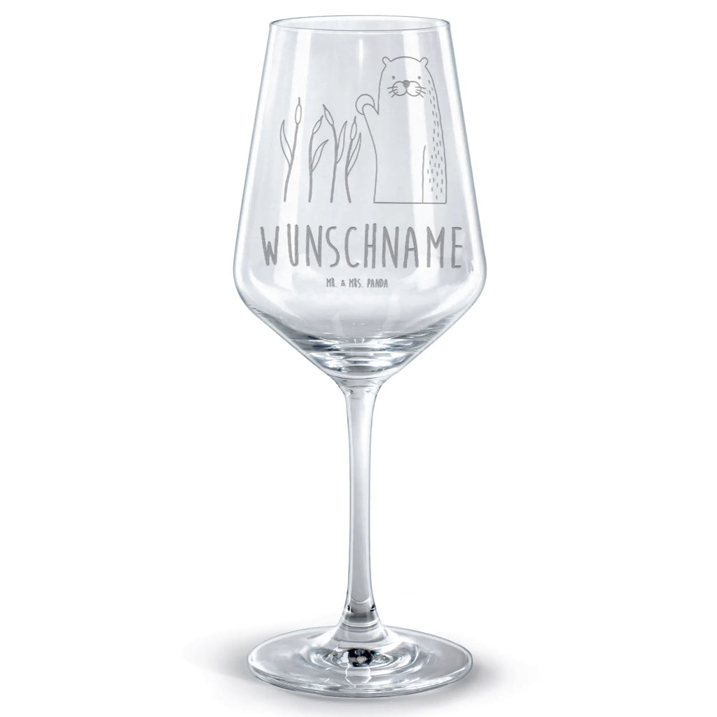 Personalizowany kieliszek do czerwonego wina wydra kamień Kuna, wydra, morska wydra