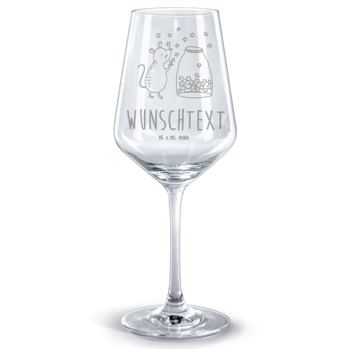 Personalized Red Wine Glass Mouse Stars small animals, cute, funny, cute animal motives, hand drawn, small world, funny sayings, good mood, happy, gifts, gift ideas, special gifts, animal lover, card, wish, dreams, stars, child birthday, first child, birth, hope, Mouse, pregnancy, birthday, baptism, child, baptism gift