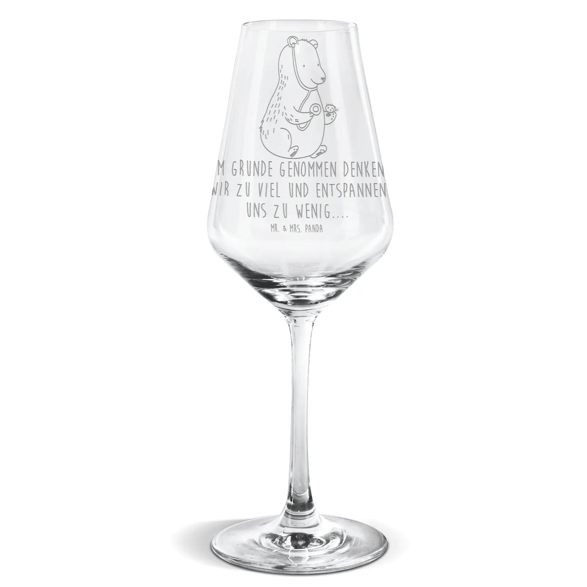 Weißwein Glas Bär Arzt Mr. & Mrs. Panda Weinglas, Weißwein Glas, Panda Weinglas, Weißwein Kelch, Weinglas Für Weißwein, wein glas, Weißweinkelch, Weinglas, Teddy, Bär, Teddybär, Arzt, Ärztin, Doktor, Professor, Professorin, Doktorin