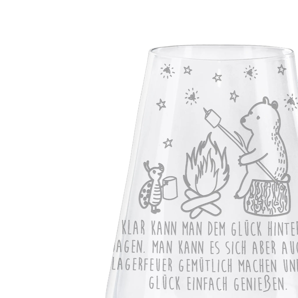 Kieliszek do białego wina Niedźwiedź i biedronka przy ognisku Niedźwiedź, Miś, Pluszowy miś