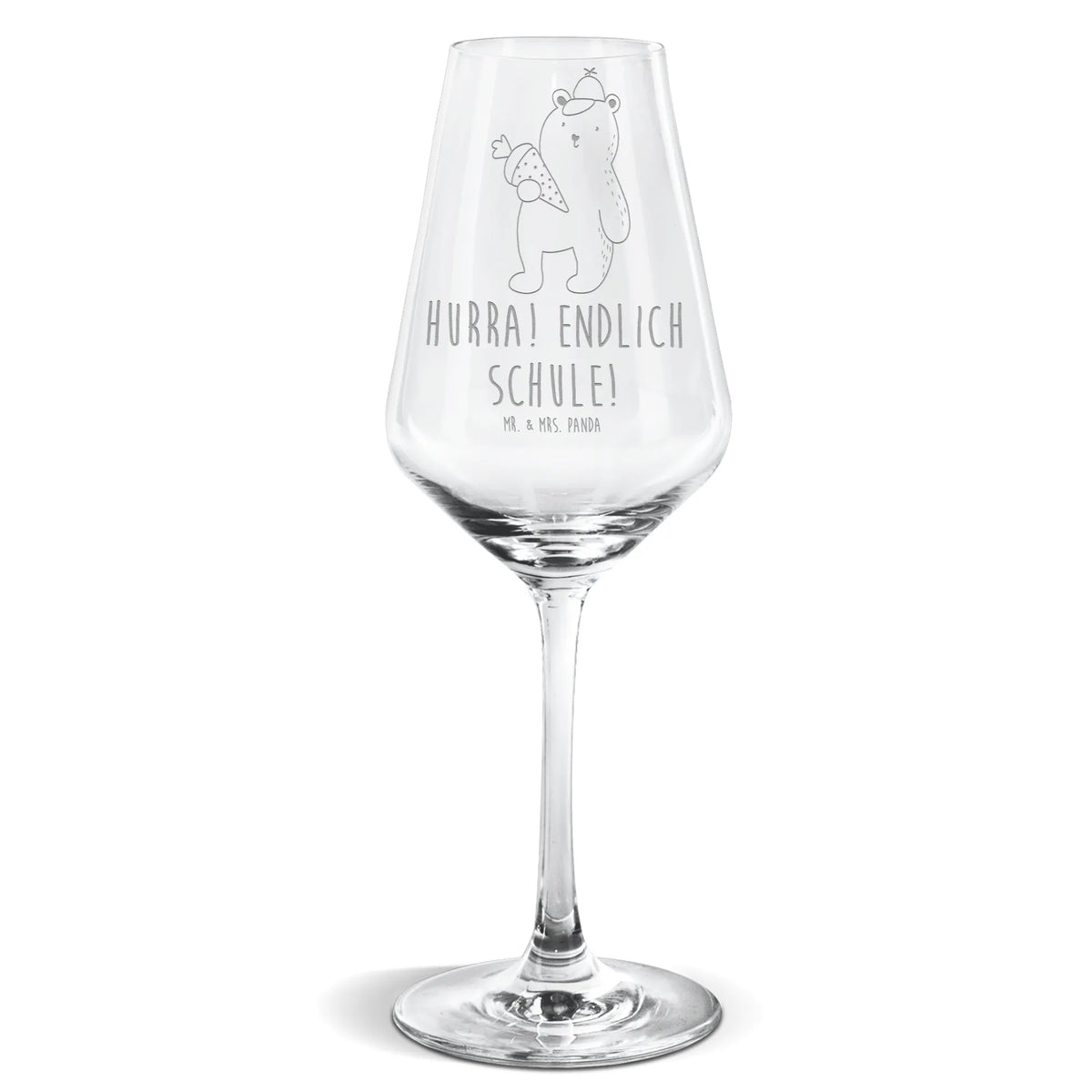 Weißwein Glas Bär Schultüte Panda Weinglas, Weinglas, Mr. & Mrs. Panda Weinglas, Weißweinkelch, Weißwein Kelch, Weinglas Für Weißwein, Weißwein Glas, wein glas, Teddy, Bär, Teddybär, Einschulung Geschenk, Schultüte, Grundschule, Schulanfang, Schulbeginn, Schule Geschenk, Bär Motiv, Erster Schultag Geschenk