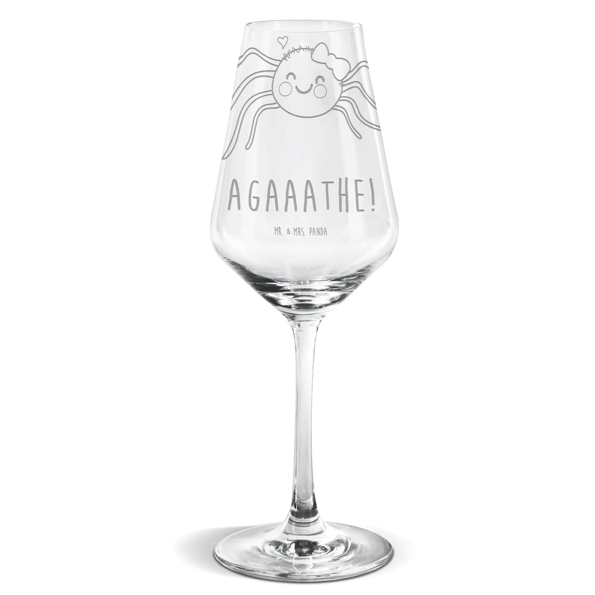 Weißwein Glas Spinne Agathe Freude Weinglas Für Weißwein, Weißweinkelch, Weißwein Glas, wein glas, Mr. & Mrs. Panda Weinglas, Panda Weinglas, Weinglas, Weißwein Kelch, Spinne Agathe, Spinne, Agathe, Videos, Merchandise, Beliebte Spinne, Viraler Hit, Trend, Viral