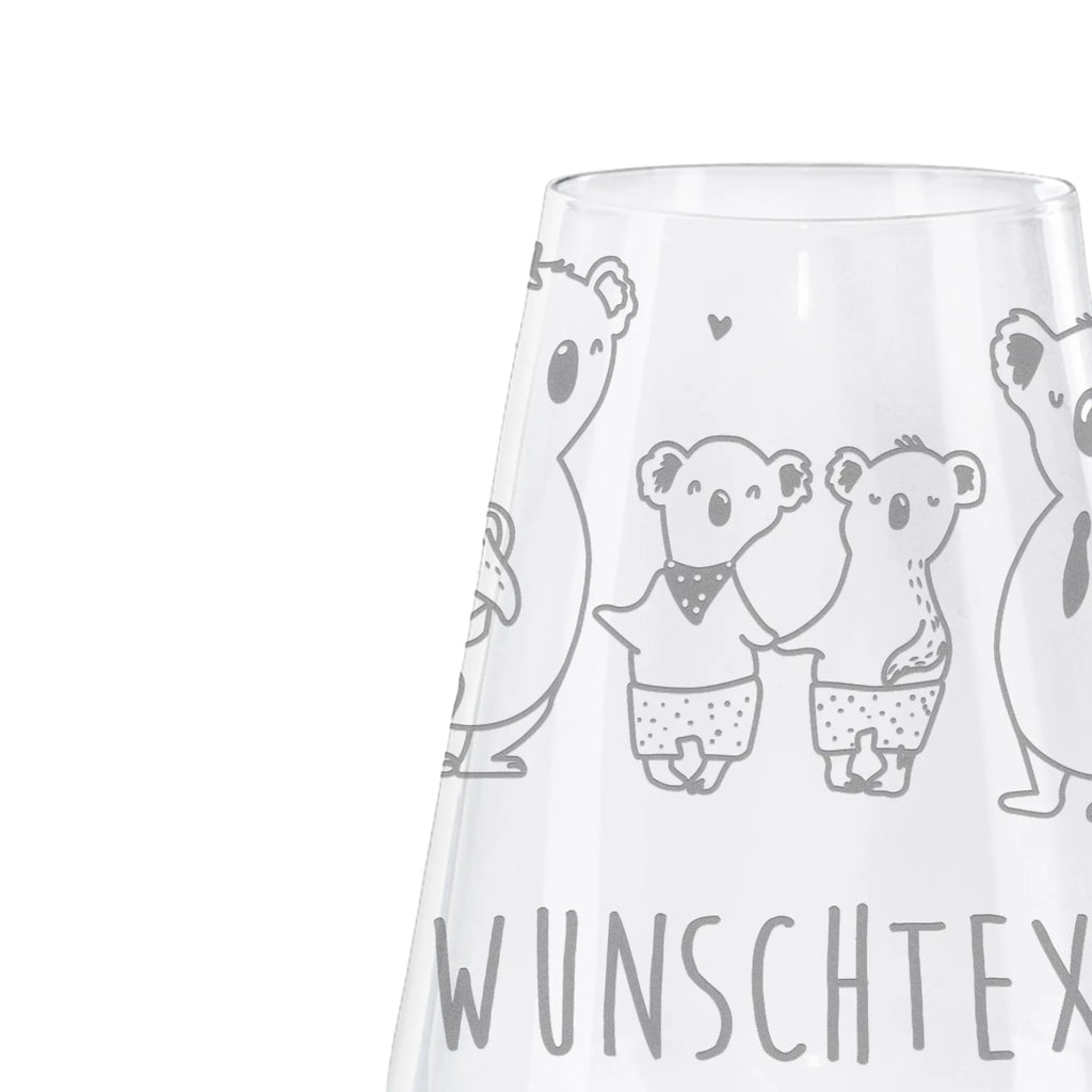 Personalized White Wine Glass Koala family with two kids Family, Father's Day, Mother's Day, brother, sister, Mom, Dad, best family, koala family, koala bear, favourite family, family time, family life, family, koala