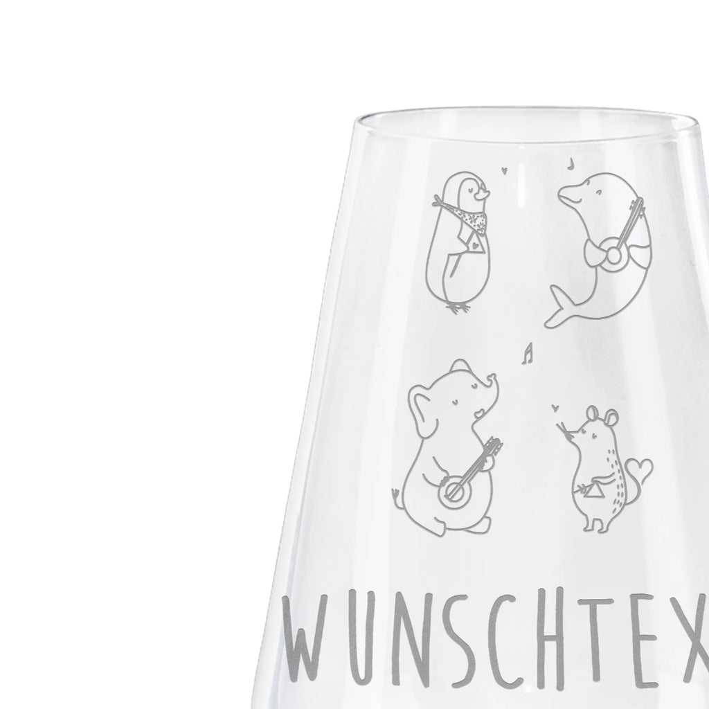 Spersonalizowany kieliszek do białego wina Wielki zespół Motywy zwierzęce, dobra energia, zabawne powiedzonka, zwierzęta