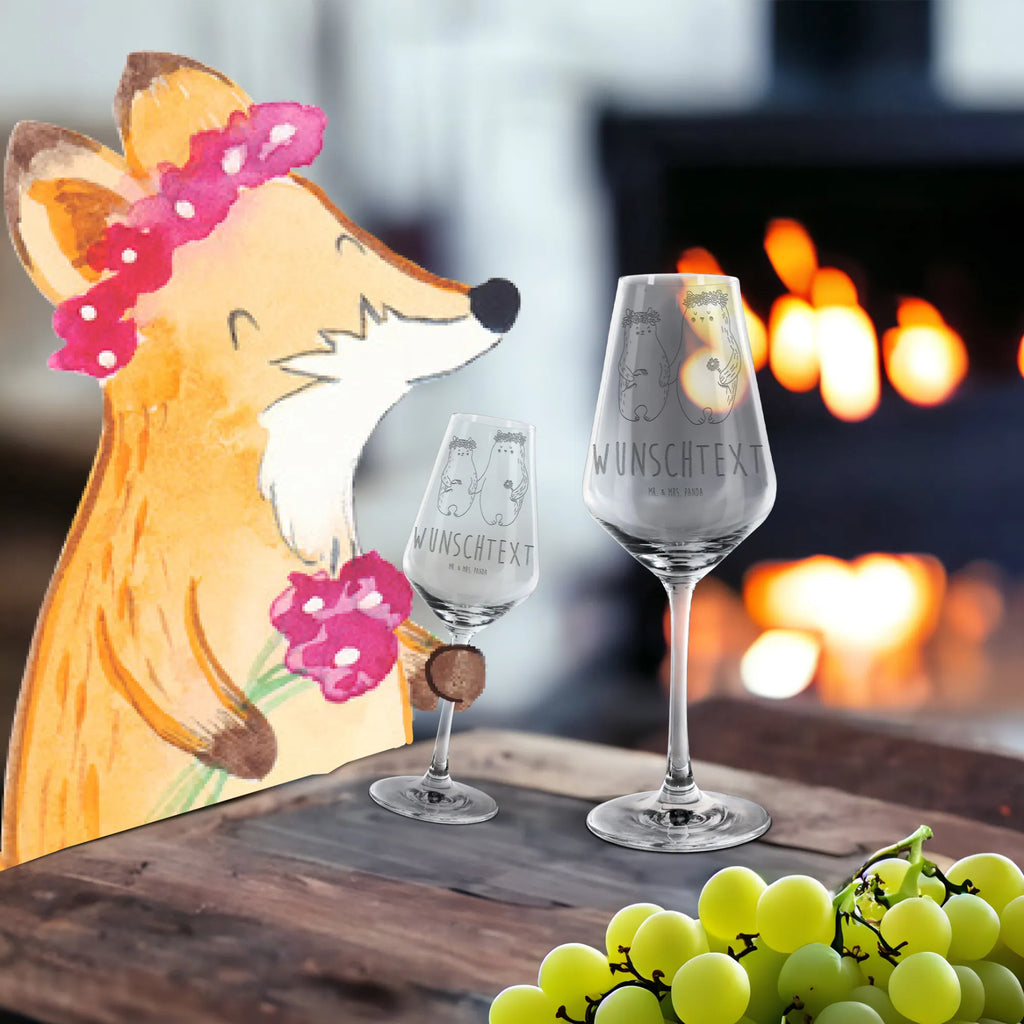 Personalized White Wine Glass Bears with flower crown Family, Father's Day, Mother's Day, brother, sister, Mom, Dad, family, gift mommy. mother's day, best mommy, daughters, mom, mommy, world best mommy, role model, bears, child, daughter, children, favorite person, Bear, favorite mommy