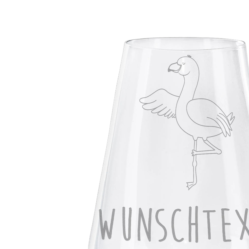 Personalized White Wine Glass flamingo yoga Flamingo, pink, pink bird, bird of paradise, red, flamingo decoration, gift pink, gifts, gift idea, children, adults, girls, flamingo fans, summer, vacation, sea, unusual gifts in pink, pink gifts, girls gifts, small gifts, Caribbean feeling, funny sayings, namaste, yoga exercise, yoga, agitation, bird, deep relaxation, relaxation, anger, mindfulness