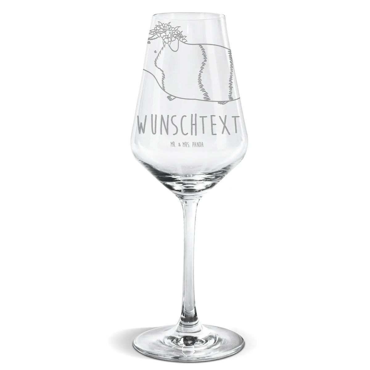 Personalized White Wine Glass Guinea pig wisdom card, gift ideas, gifts, small animals, cute, cute animal motives, hand drawn, funny sayings, good mood, special gifts, animal lover, reality, wisdom, flower child, wonderland, saying, guinea pig, wonder
