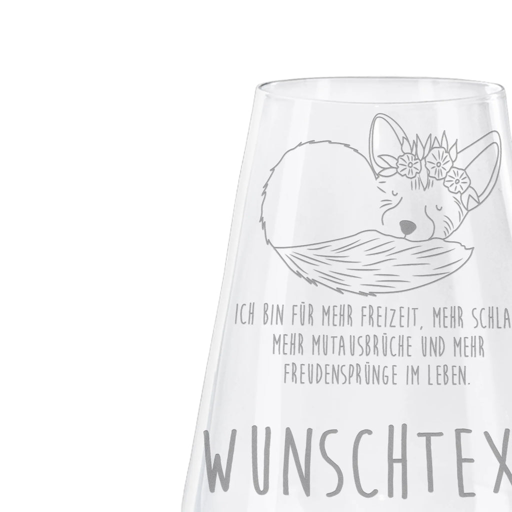 Personalized White Wine Glass desert fox Flower Africa, desert fox, flowers, wreath of flowers, happy, desert