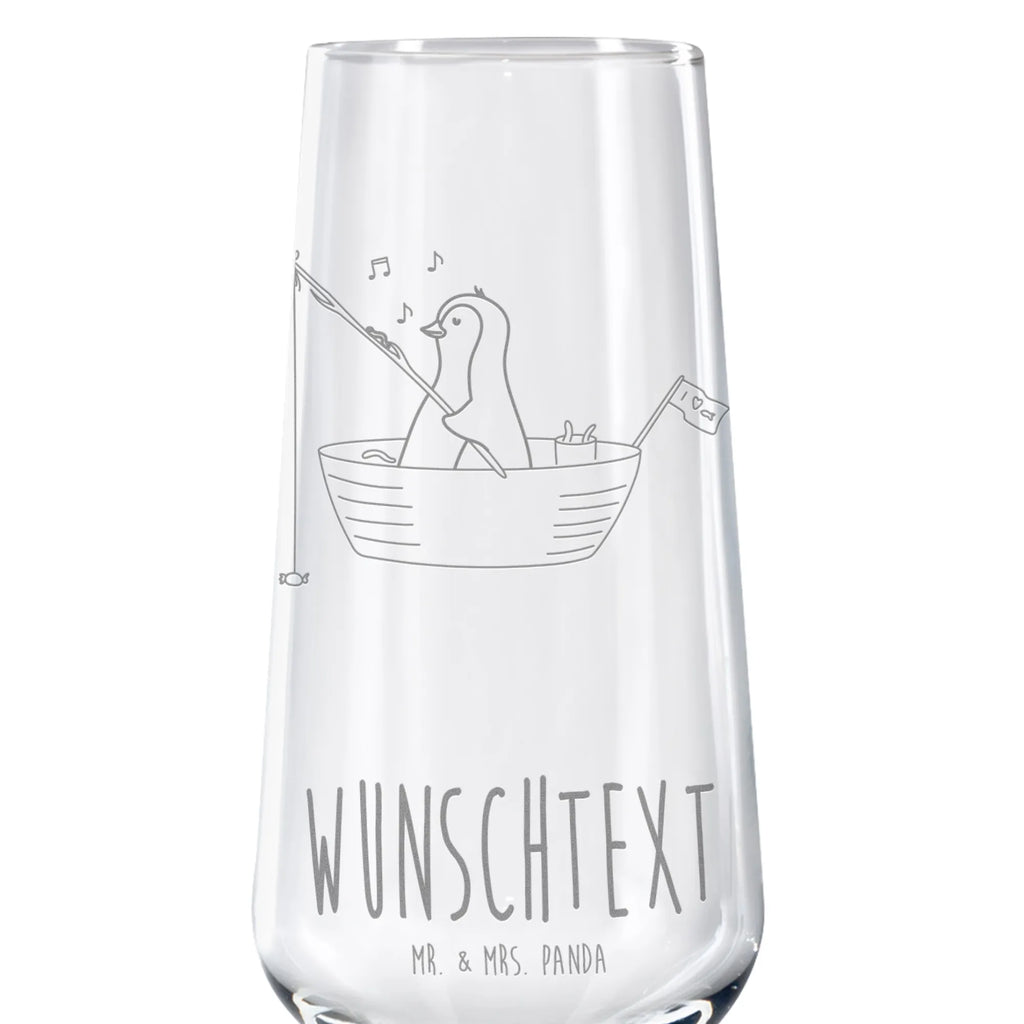 Personalized Sparkling Wine Glass Penguin fishing boat Penguin, North Pole, Winter, Penguins, penguins, divorce, life, fishing, new start, enjoy, fishing boat, new beginning, separation, gift idea heartache, motivation, love of life, boat