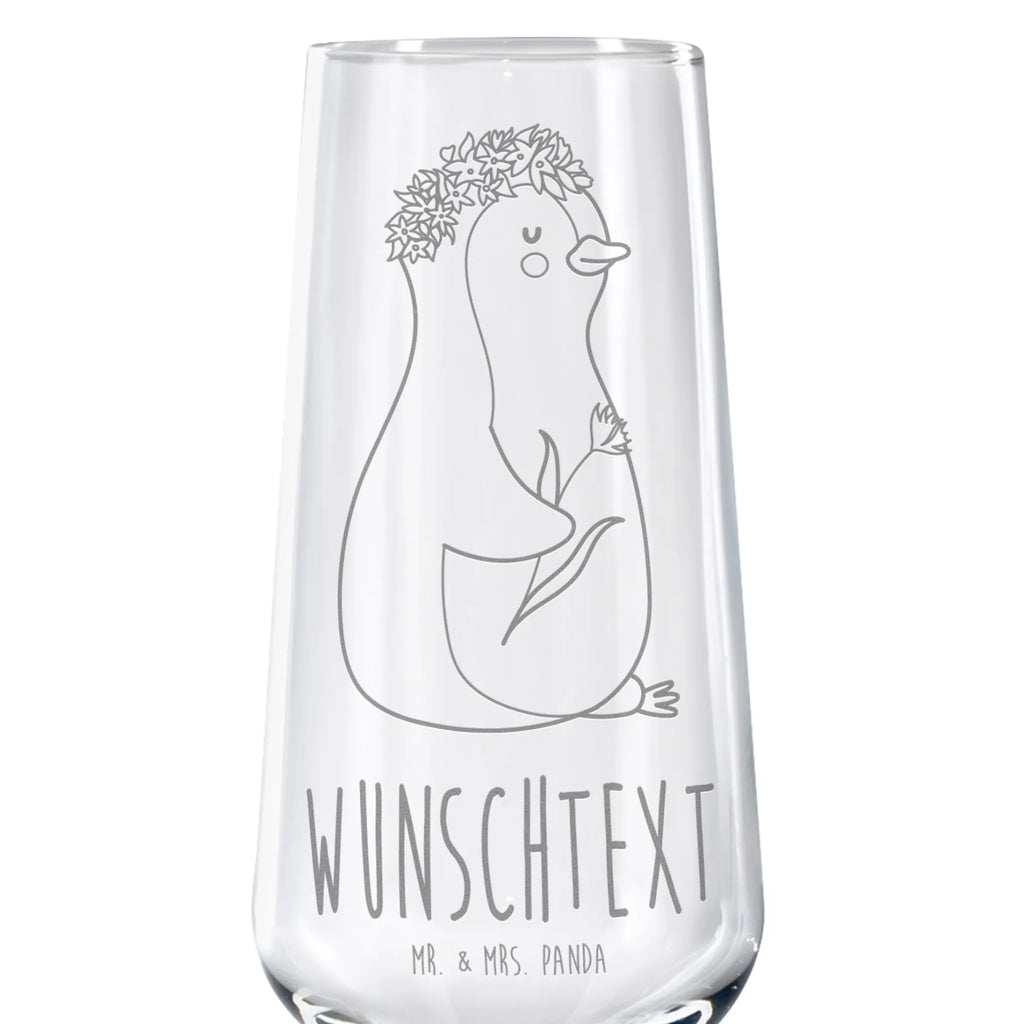 Personalized Sparkling Wine Glass Penguin Flower Penguin, North Pole, Winter, Penguins, goals, gift idea, love of life, life, universe, goals in life, motivation, lovesickness, wreath of flowers, wishes, penguins