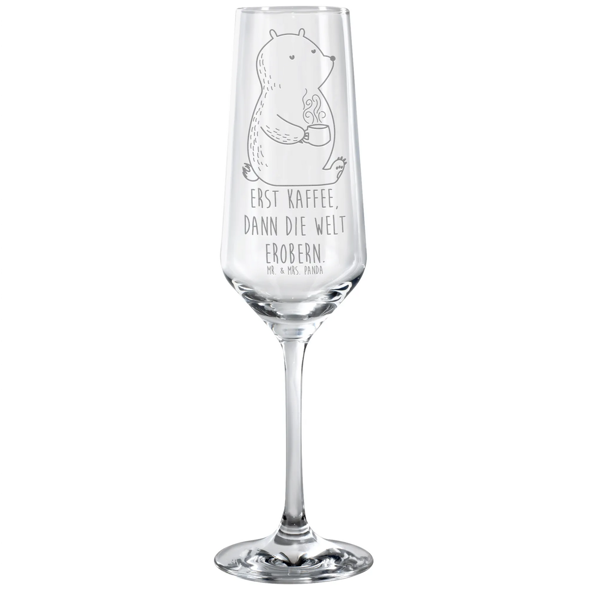 Sparkling wine glass bear Coffee dekorglas, Sektglas, Kelchglas, Sektflöte, Geschenkglas, Champagnerglas, Flute Glas, Sektkelch, Trinkglas, Proseccoglas, graviertes sektglas, Sektglas graviert, Schaumweinglas, Glas, Sektglas mit Gravur, Teddy, Bär, Teddybär, Guten Morgen, Motivation, Kaffee, Welt Erobern, Welt Retten, Coffee, Morgenroutine, Bären